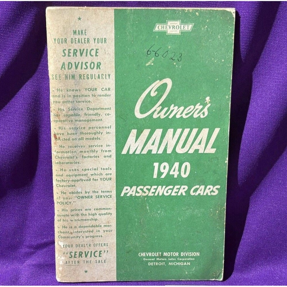 Vintage 1940 Chevrolet Passenger Car Owner’s Manual Fourth Edition Original